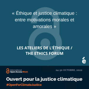 Éthique et justice climatique entre motivations morales et amorales.
