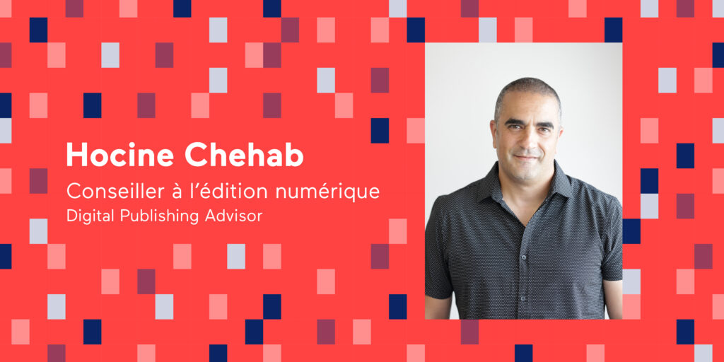 Une photo d'Hocine sur fond rouge.