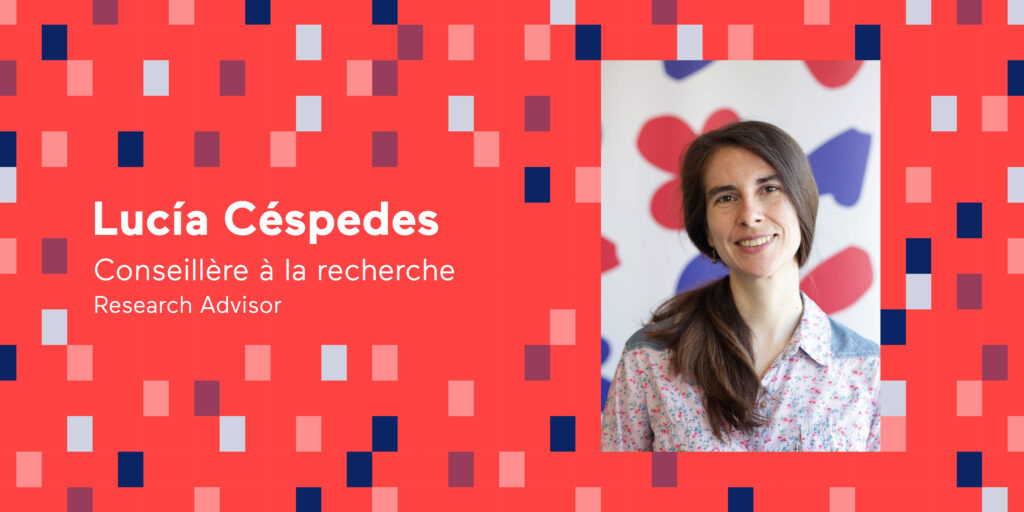 Photo de Lucia sur fond rouge